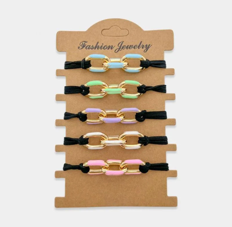 Hair Tie Bracelets 5pc - Heritage-Boutique.com
