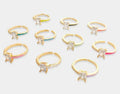 Half Gold Half Colored CZ Ring - Heritage - Boutique.com