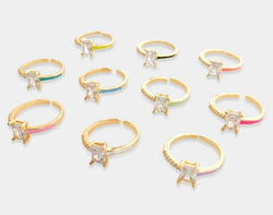 Half Gold Half Colored CZ Ring - Heritage-Boutique.com