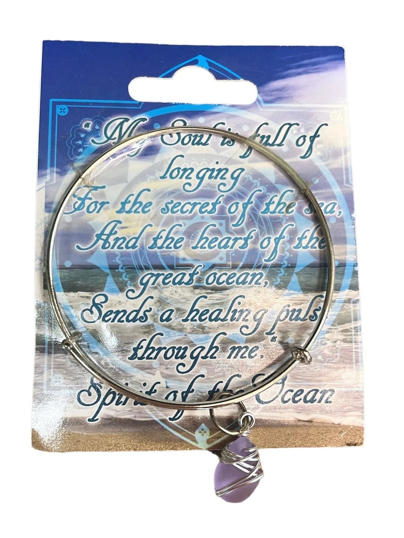 Handmade Beach Glass Bangle Bracelet - Heritage - Boutique.com