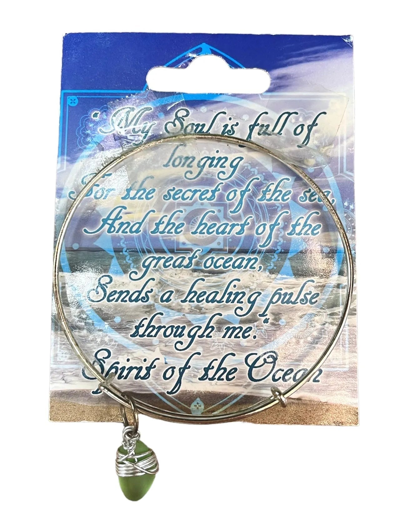 Handmade Beach Glass Bangle Bracelet - Heritage - Boutique.com