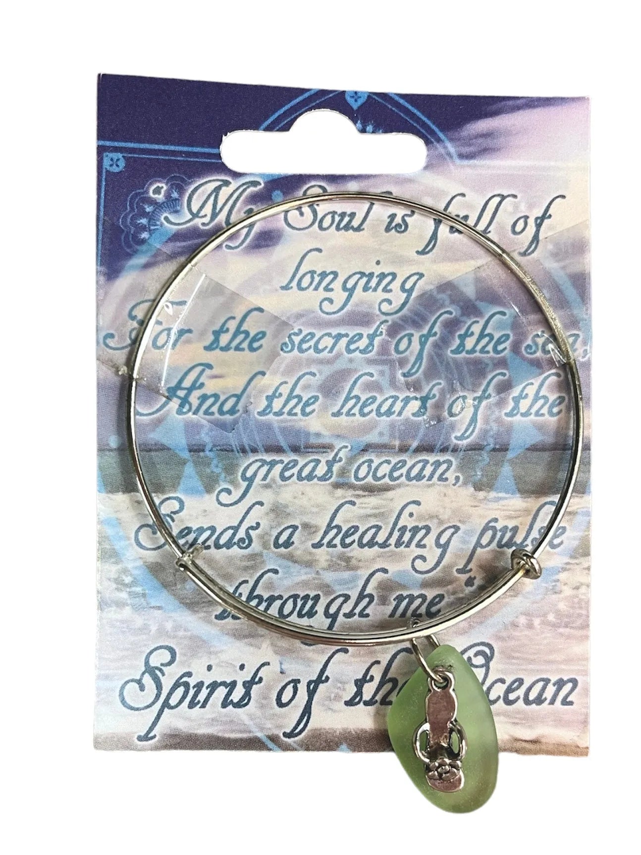 Handmade Beach Glass Bangle Bracelet - Heritage - Boutique.com