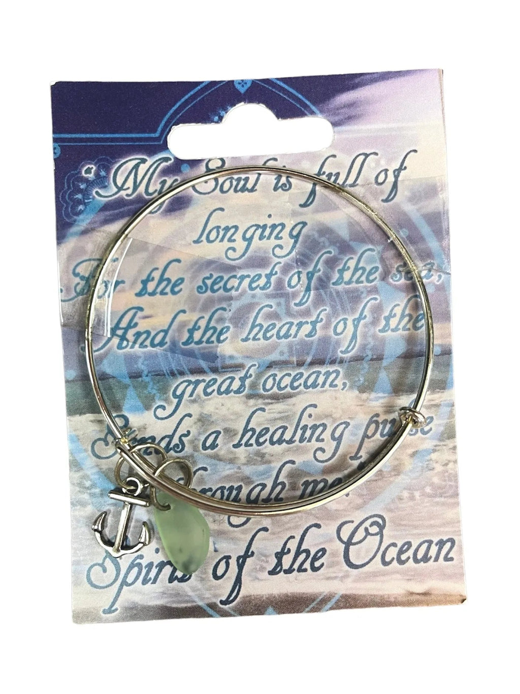 Handmade Beach Glass Bangle Bracelet - Heritage - Boutique.com