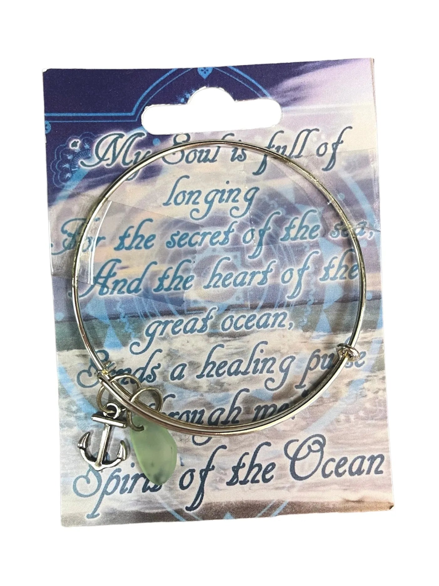 Handmade Beach Glass Bangle Bracelet - Heritage - Boutique.com