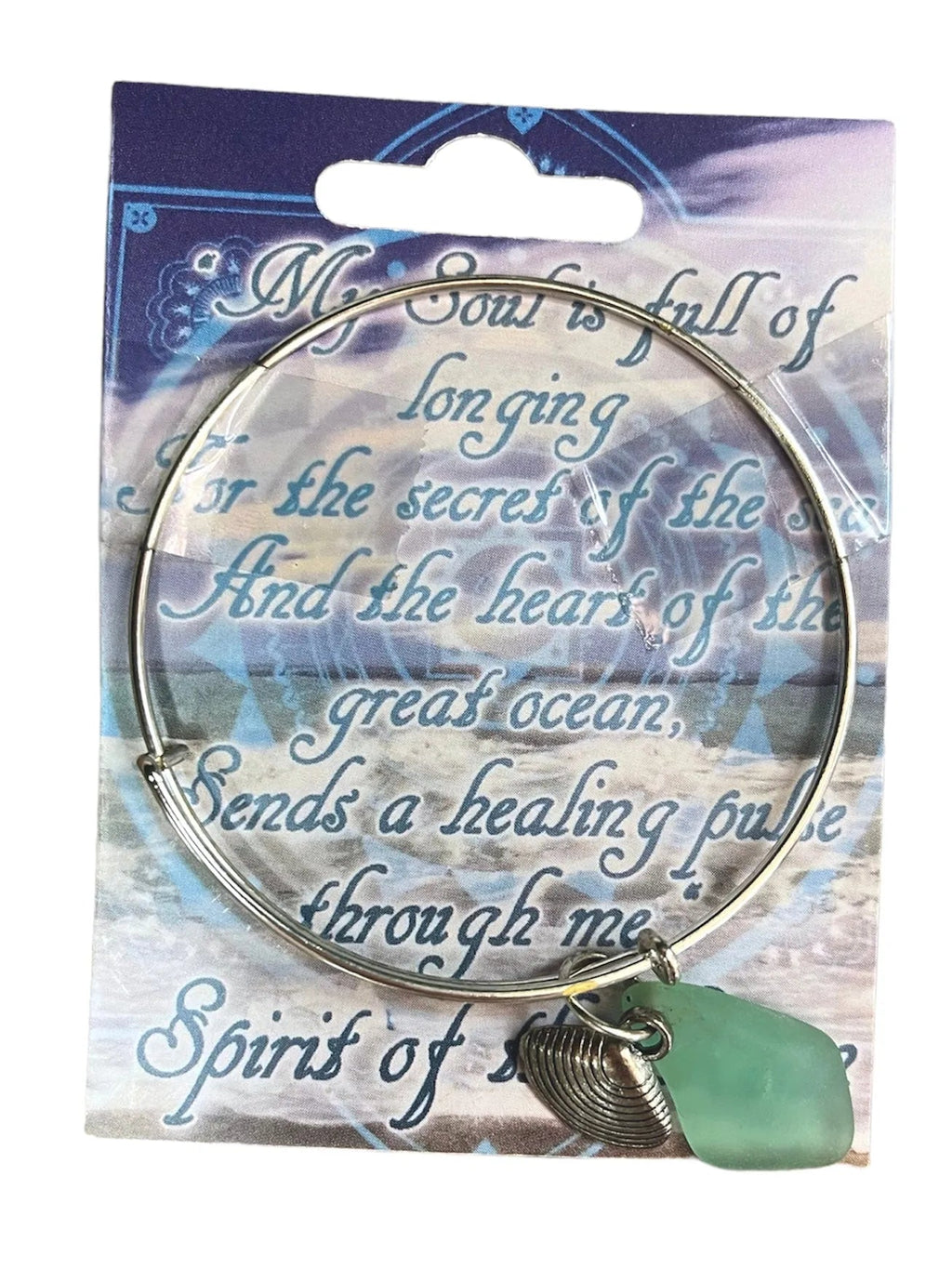 Handmade Beach Glass Bangle Bracelet - Heritage - Boutique.com