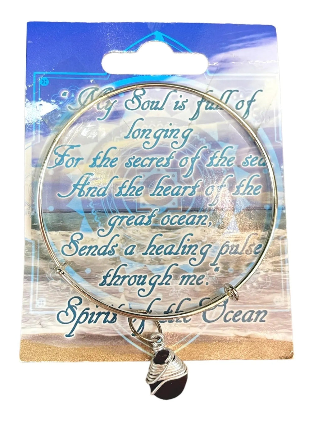 Handmade Beach Glass Bangle Bracelet - Heritage - Boutique.com