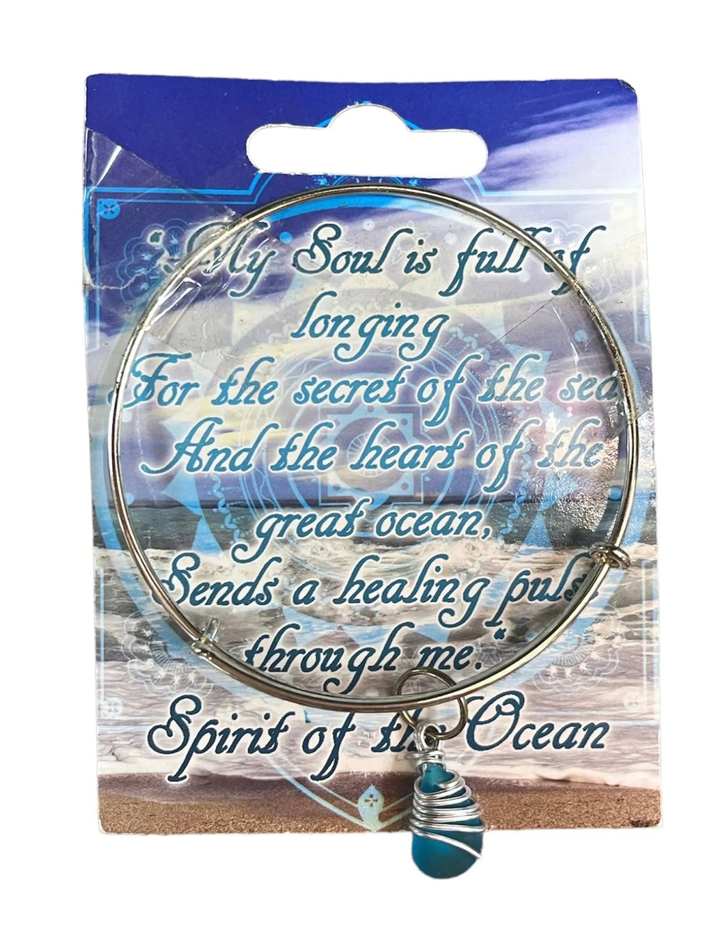 Handmade Beach Glass Bangle Bracelet - Heritage - Boutique.com