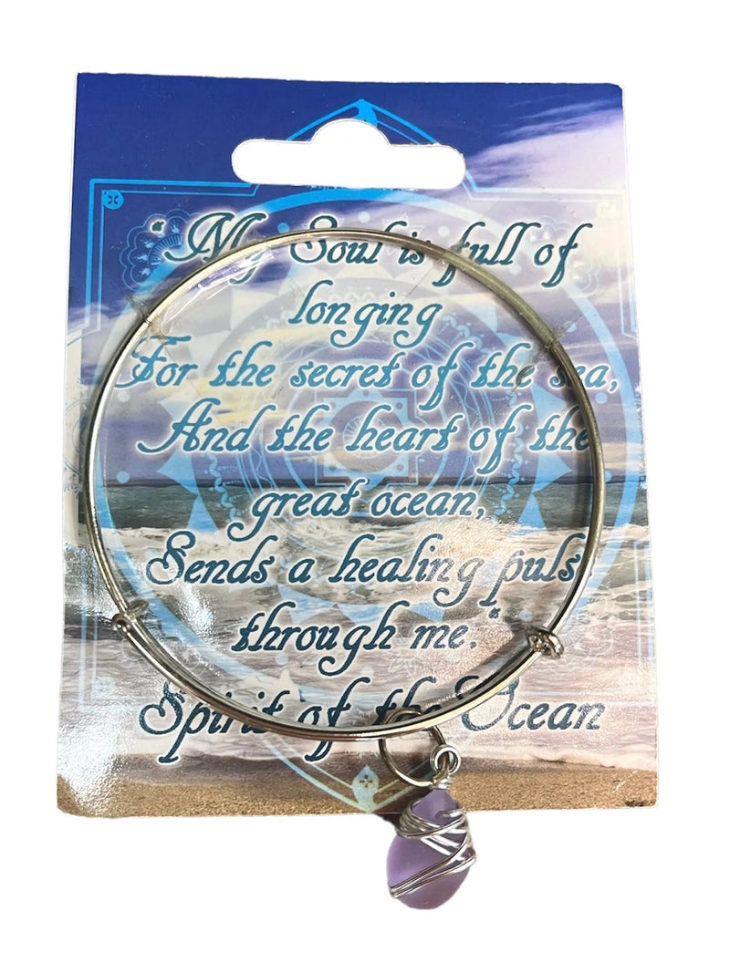 Handmade Beach Glass Bangle Bracelet - Heritage-Boutique.com