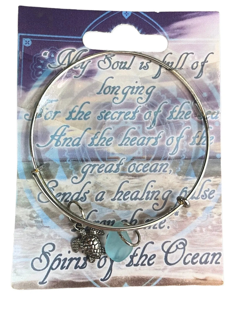 Handmade Beach Glass Bangle Bracelet - Heritage-Boutique.com
