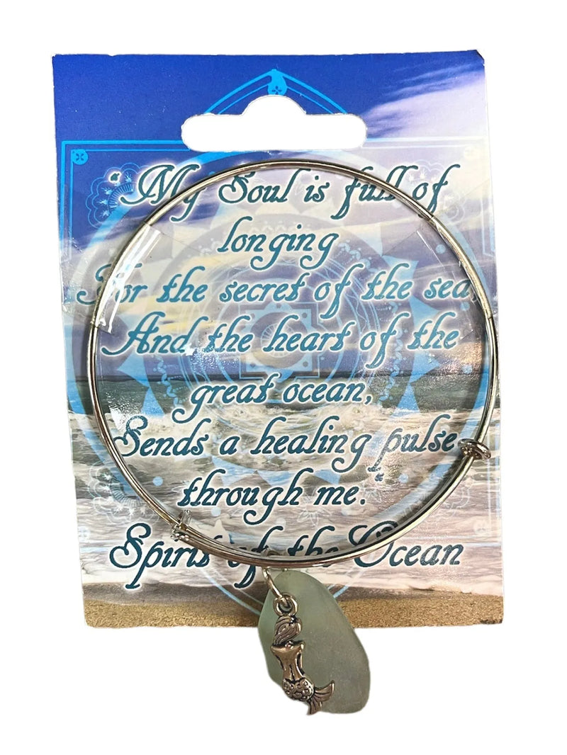 Handmade Beach Glass Bangle Bracelet - Heritage-Boutique.com