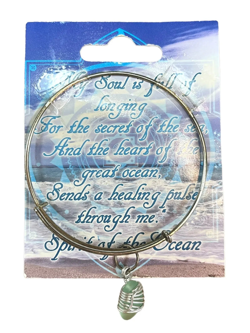 Handmade Beach Glass Bangle Bracelet - Heritage-Boutique.com