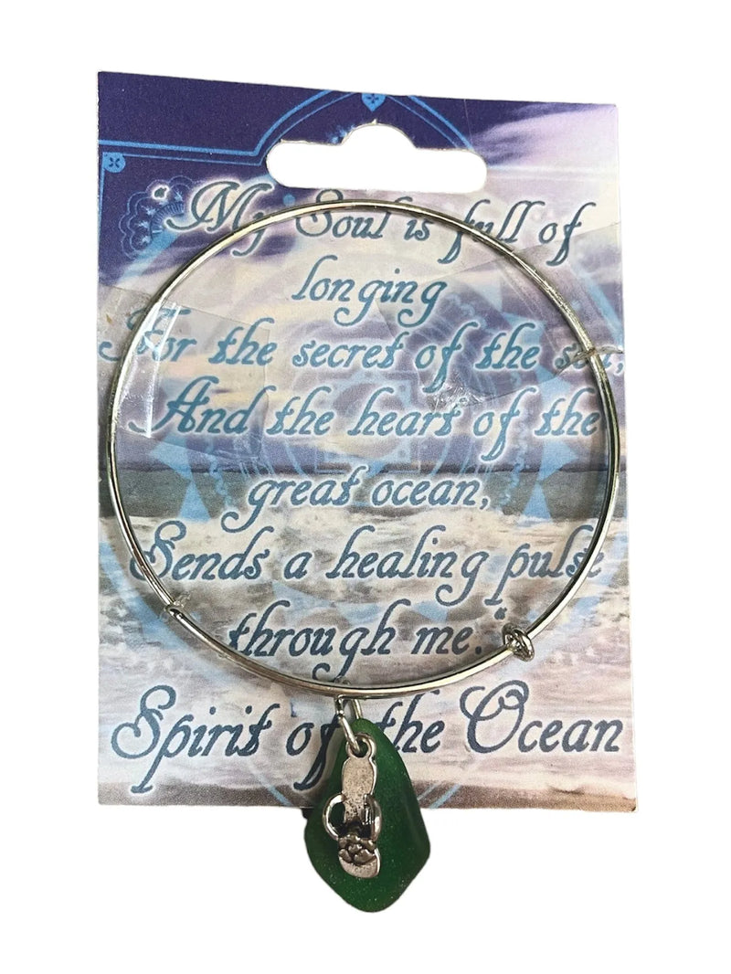 Handmade Beach Glass Bangle Bracelet - Heritage-Boutique.com