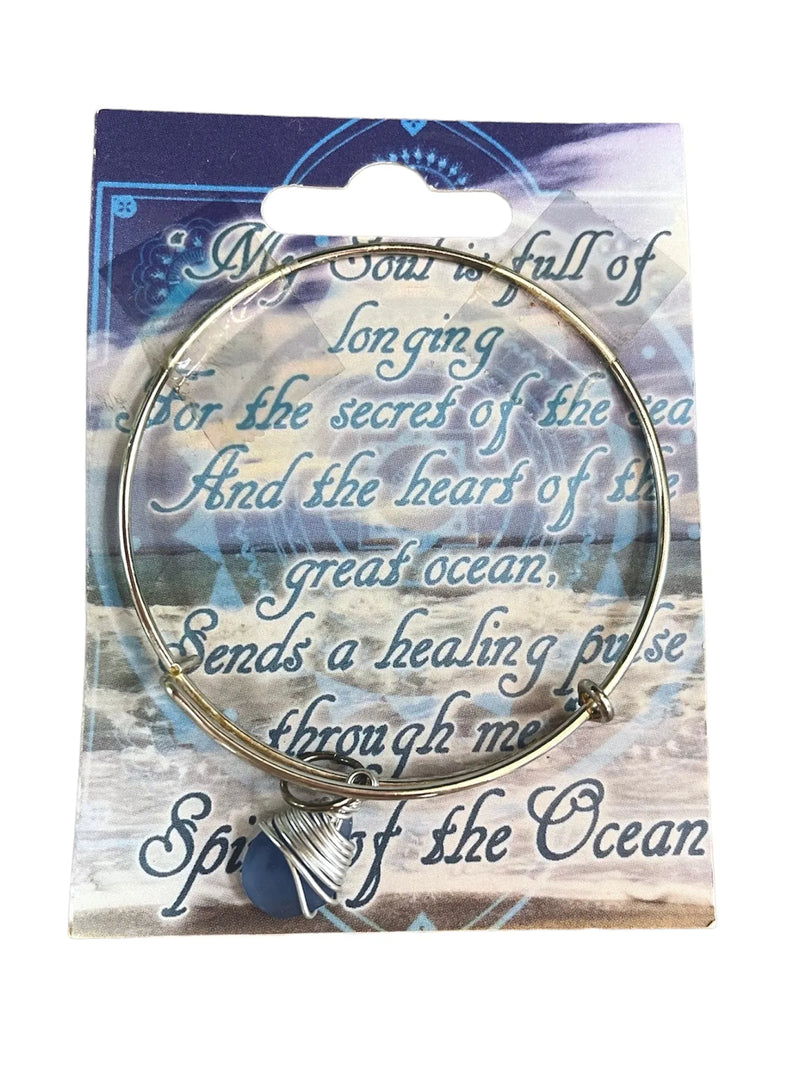 Handmade Beach Glass Bangle Bracelet - Heritage-Boutique.com