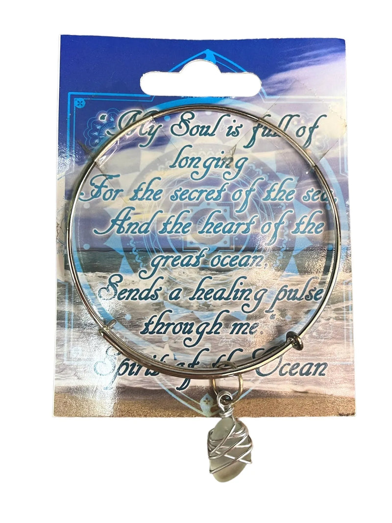 Handmade Beach Glass Bangle Bracelet - Heritage-Boutique.com