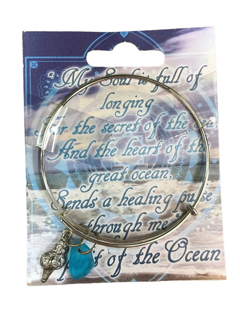 Handmade Beach Glass Bangle Bracelet - Heritage-Boutique.com