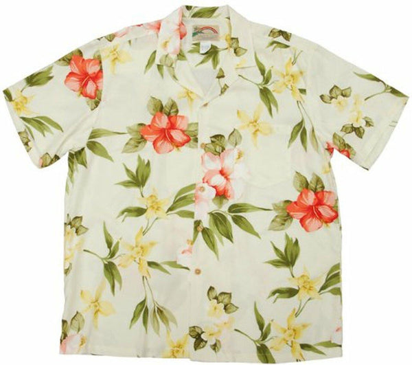 Hibiscus Hawaiian Rayon Shirt - Heritage-Boutique.com