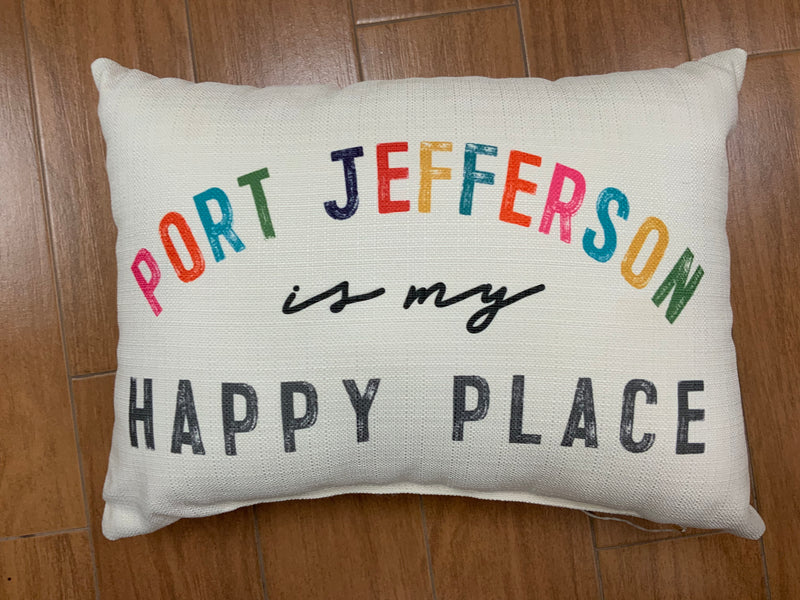 "Port Jeff is my Happy Place" Throw Pillow