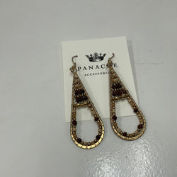 Gold Beaded Teardrop Dangle Earring