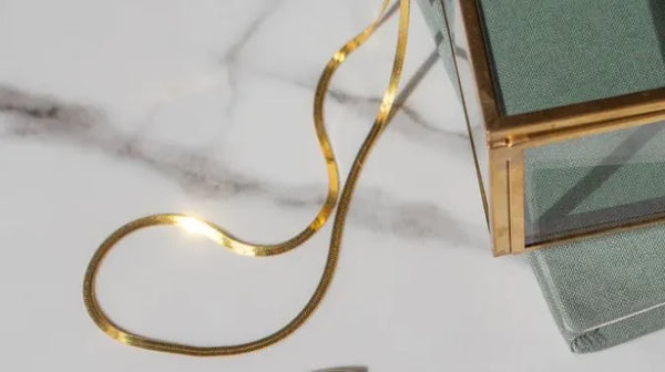Isabella Herringbone Necklace Gold - Heritage-Boutique.com