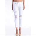 Just Black Destroyed White Ankle Denim - Heritage - Boutique.com