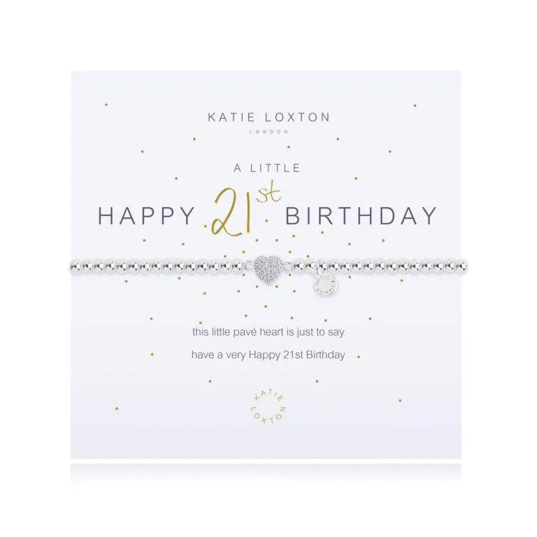 Katie Loxton A Little Happy 21st Birthday in Silver Plating - Heritage-Boutique.com