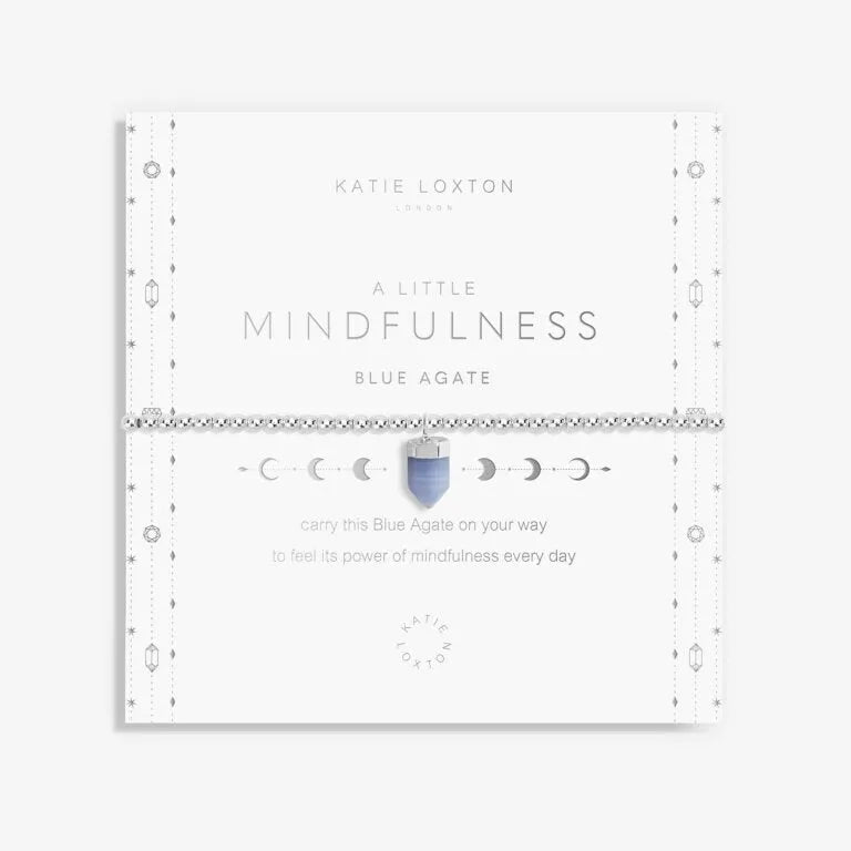 Katie Loxton Affirmation Crystal A Little 'Mindfulness' Blue Agate Bracelet - Heritage - Boutique.com