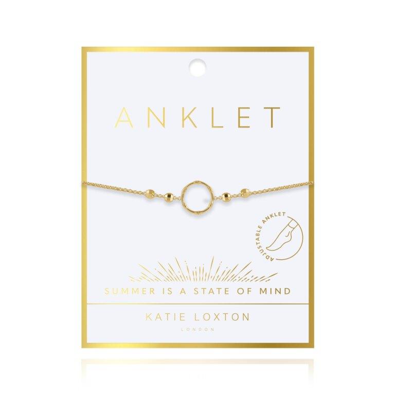 Katie Loxton Gold Bamboo Loop Anklet - Heritage-Boutique.com