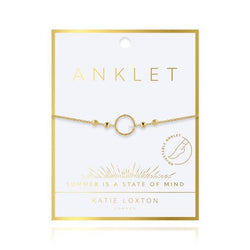Katie Loxton Gold Bamboo Loop Anklet - Heritage-Boutique.com