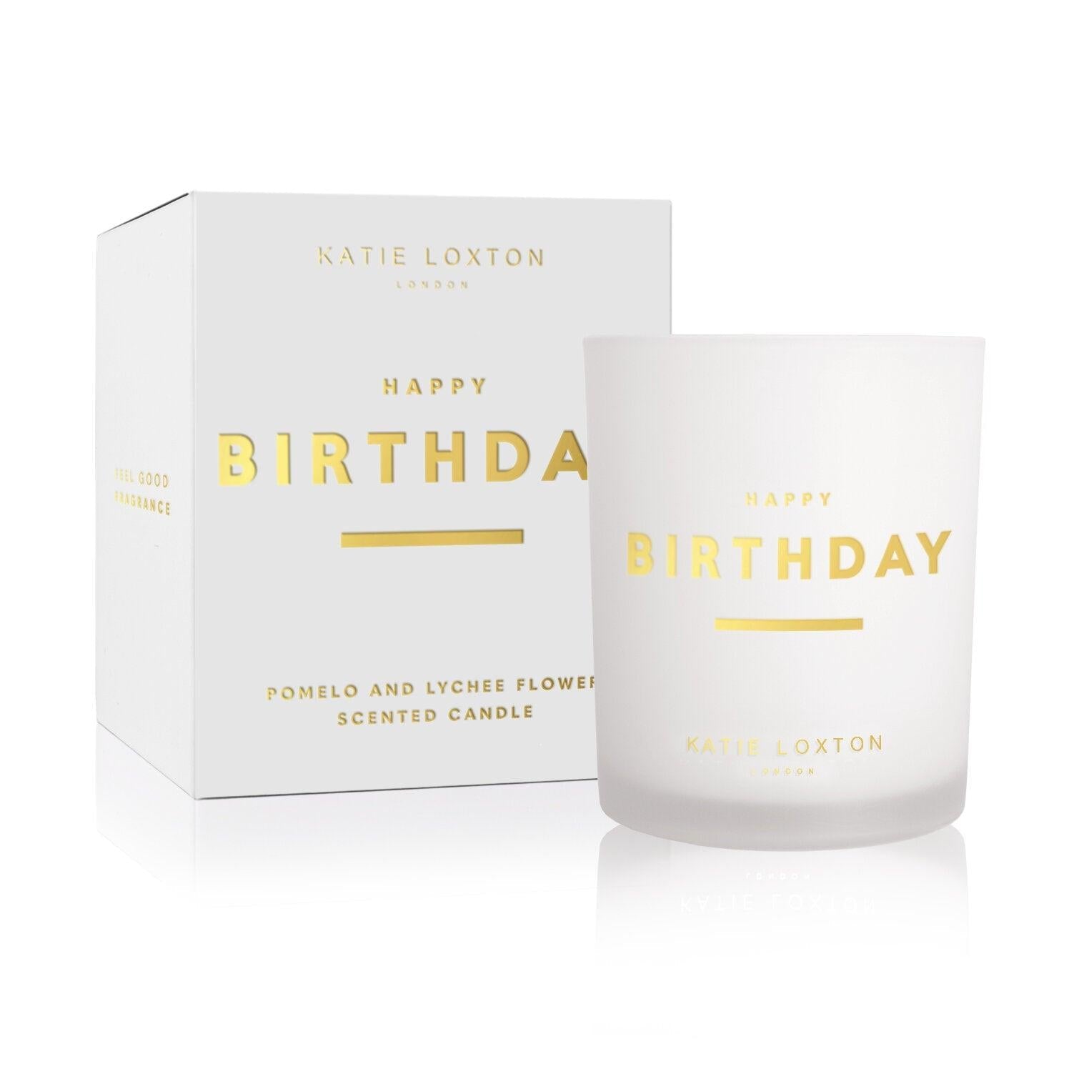 Katie Loxton Happy Birthday Candle- Pomelo & Lychee Flower - Heritage-Boutique.com