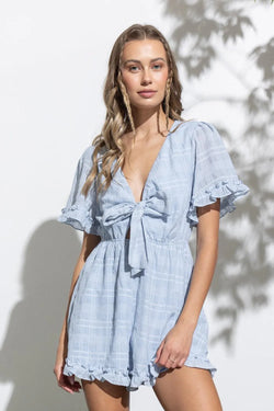 Larisa Tie Front Romper - Heritage-Boutique.com