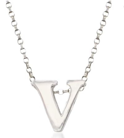Small Silver Initial Necklace