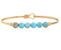 Luca and Danni Gold Turquoise Energy Stone (Peace) Bracelet - Heritage-Boutique.com