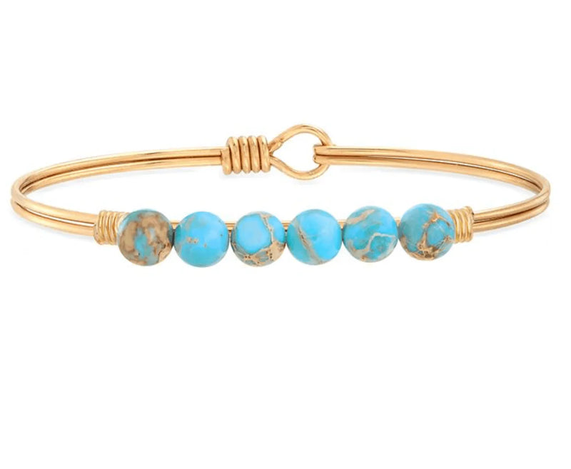 Luca and Danni Gold Turquoise Energy Stone (Peace) Bracelet - Heritage-Boutique.com