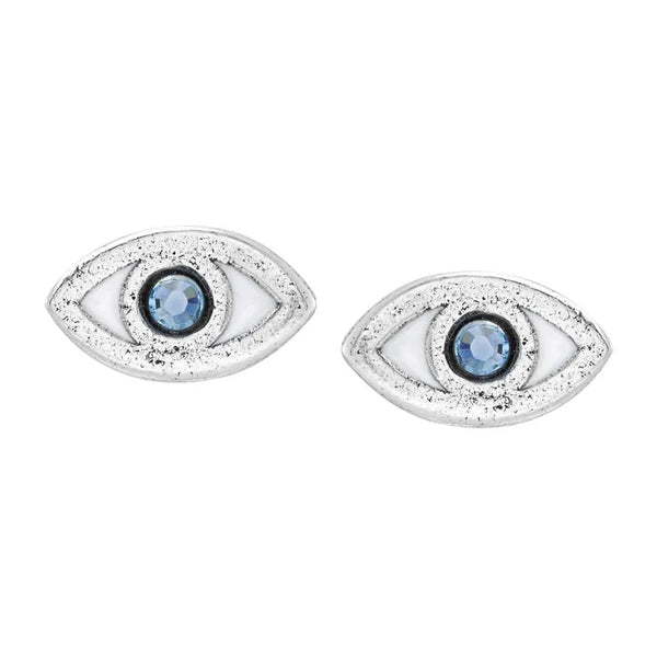 Luca and Danni Silver Evil Eye Stuff Earrings - Heritage-Boutique.com