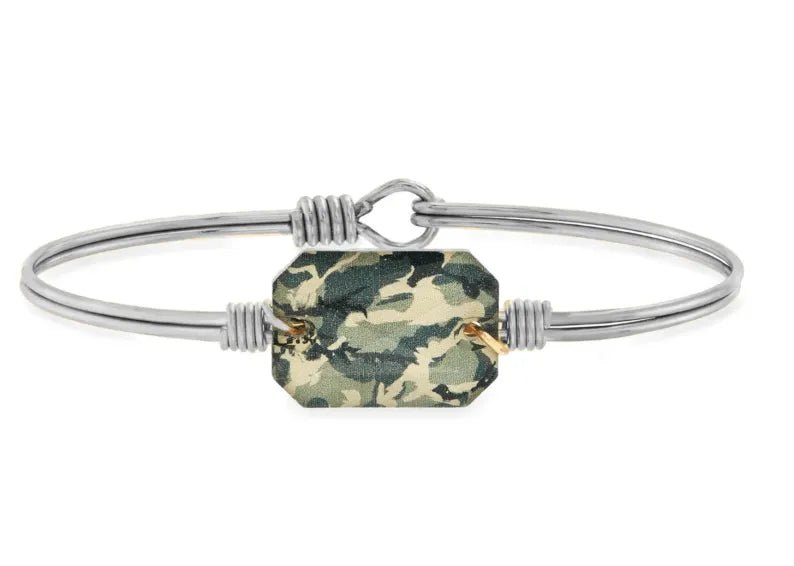 Luca and Danni Silver Green Camo Bracelet - Heritage - Boutique.com