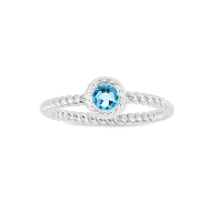 Luca and Danni Silver March Birthstone Ring - Heritage - Boutique.com