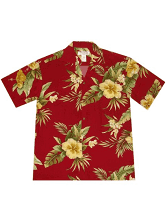 MENS WILD ORCHID FLORAL RAYON HAWAIIAN SHIRT - Heritage-Boutique.com
