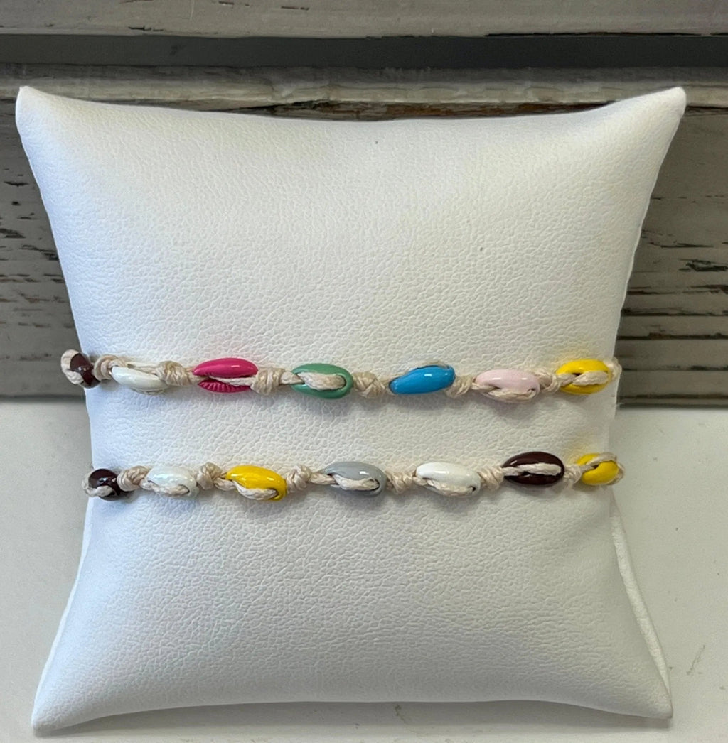 Mini Puka Shell Pull Tie Bracelet - Heritage - Boutique.com