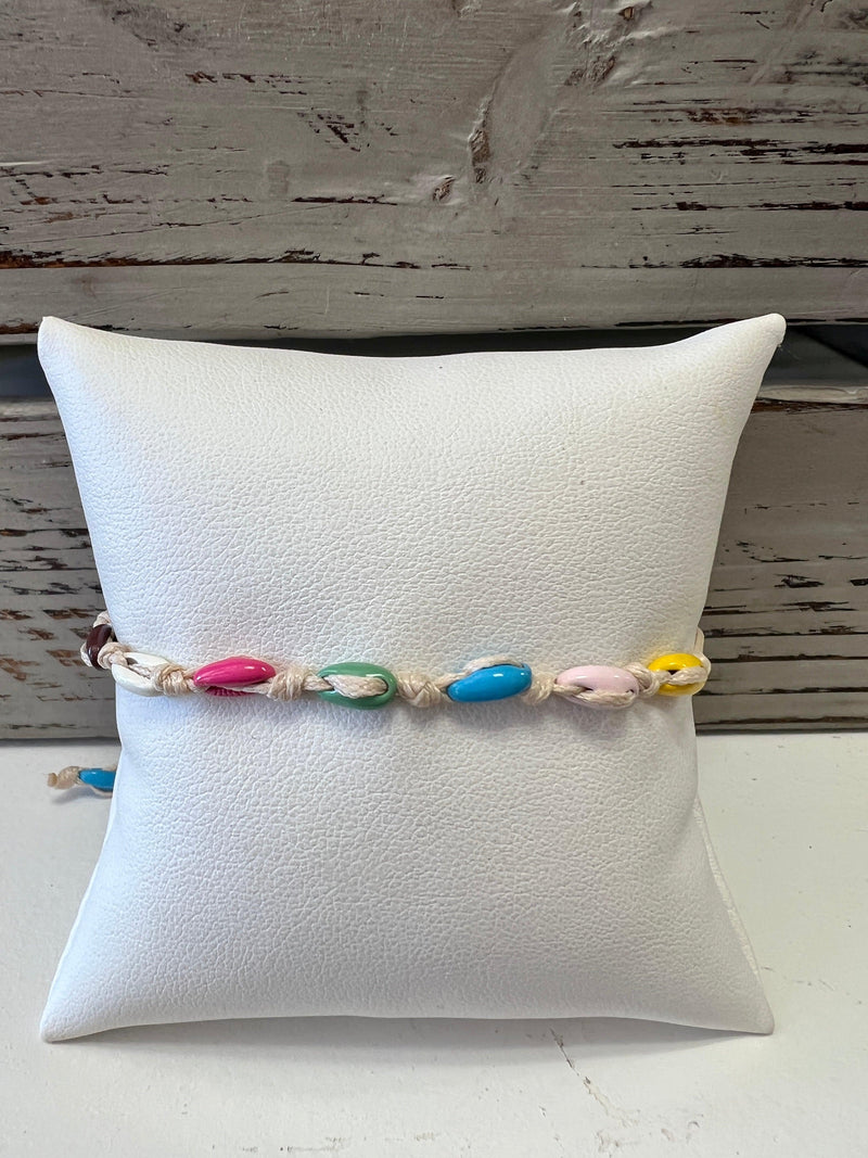 Mini Puka Shell Pull Tie Bracelet - Heritage-Boutique.com