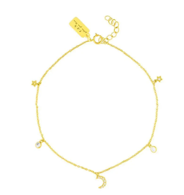 Moon & Star Charm Anklet - Heritage-Boutique.com