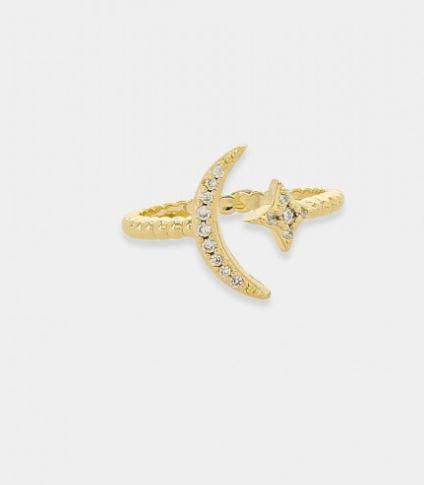 Moon & Star Ring- Gold - Heritage-Boutique.com