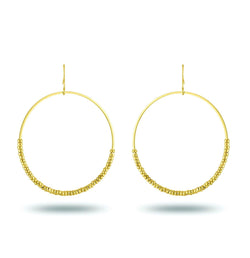 Piper & Jade Gold Beaded Hoop Earrings - Heritage-Boutique.com