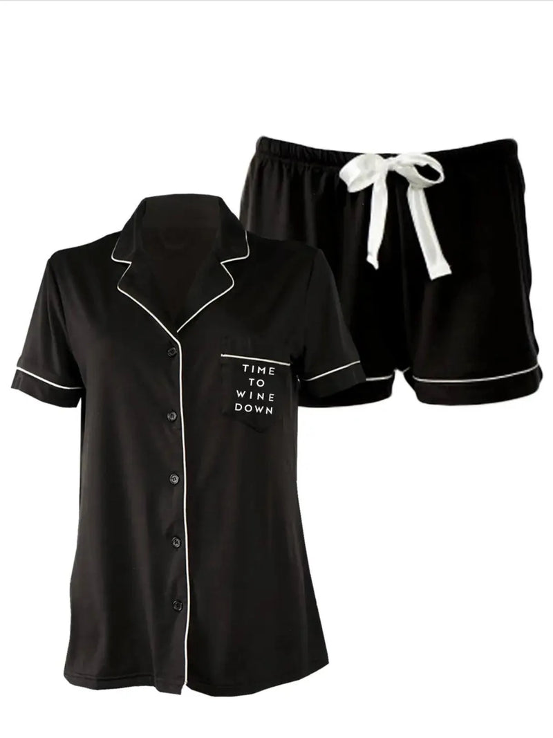 PJ SHORT SET - Wine Down - Heritage-Boutique.com