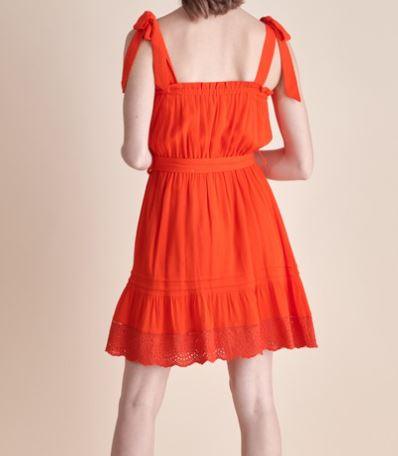 Red Woven Crepe Dress - Heritage-Boutique.com