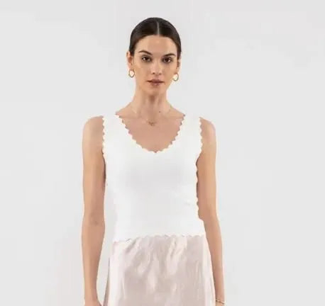Scallop Edge Tank - Heritage-Boutique.com