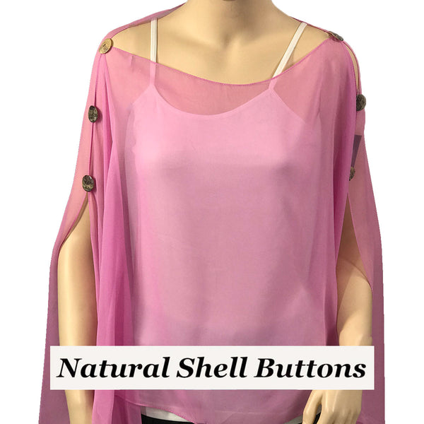 Pink Silky Shell Button Poncho