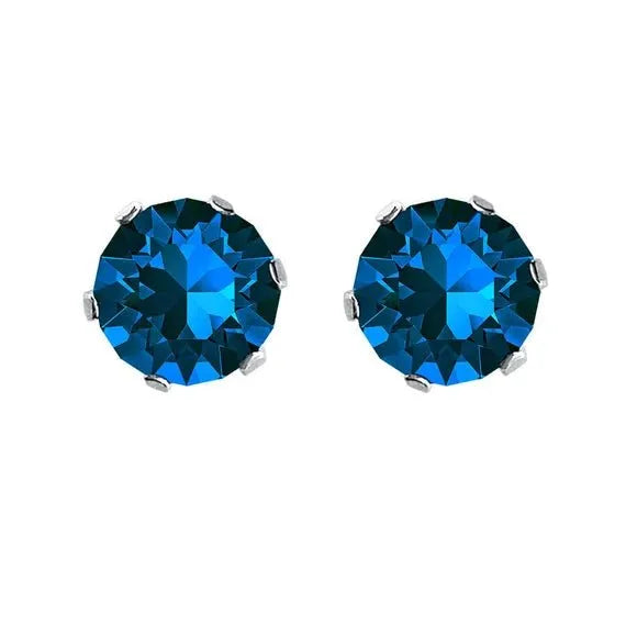 Silver Cubic Zirconia Stud Earrings - Heritage-Boutique.com