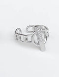 Silver Curb Chain Ring with Cubic Zirconia - Heritage - Boutique.com