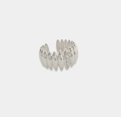 Silver Geo CZ Ring Open Size - Heritage-Boutique.com