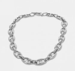 Silver Mariner Large Puff Link Chain 18" - Heritage-Boutique.com